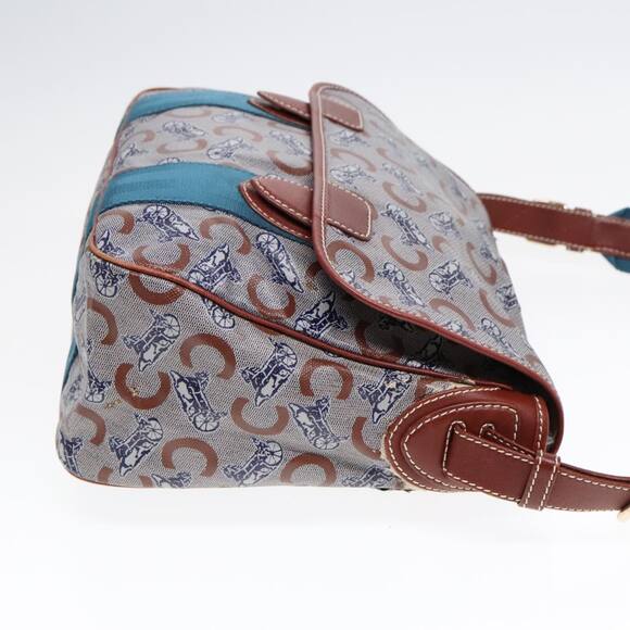 CELINE C Sulky Shoulder Bag Pvc Gray Brown Gold - Picture 4 of 13